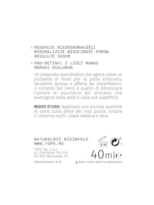 YOPE Skin Progress siero reset viso 40ml