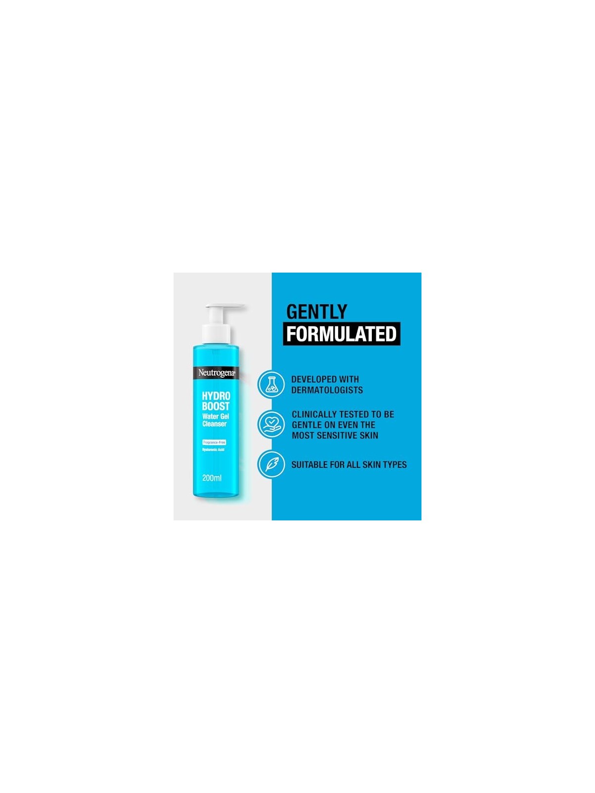 Neutrogena Hydro Boost Gel Detergente Idratante Senza Profumo 200ml