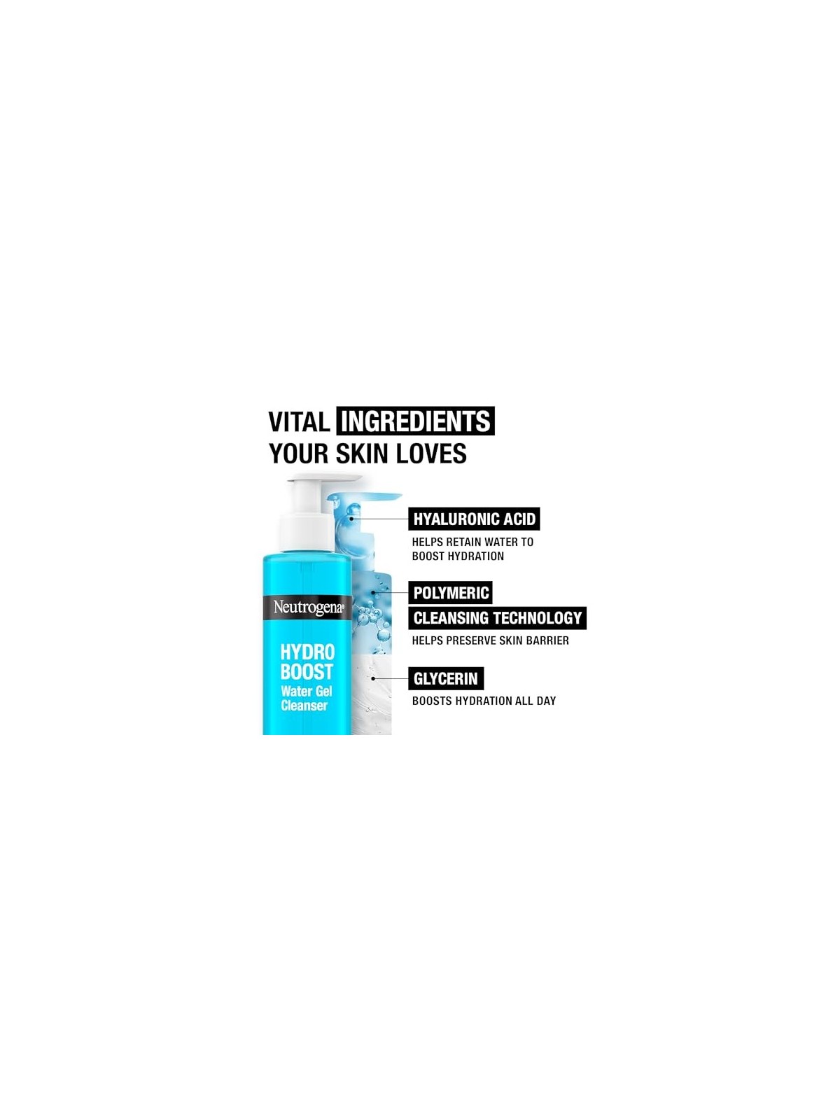 Neutrogena Hydro Boost Gel Detergente Idratante Senza Profumo 200ml