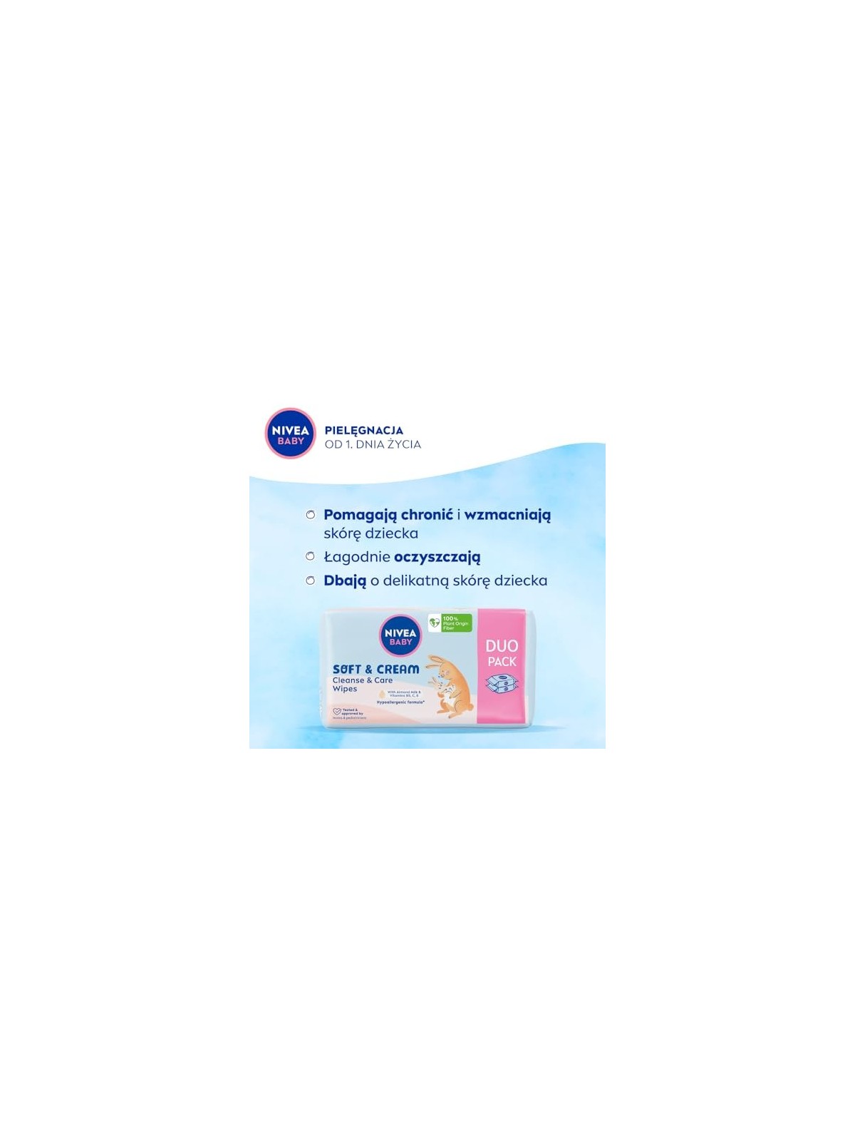 Nivea Salviette detergenti e curative per bambini morbide e in crema donna 2 unit