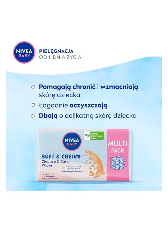 NIVEA Baby SoftCream salviette umidificate 4x57 pz