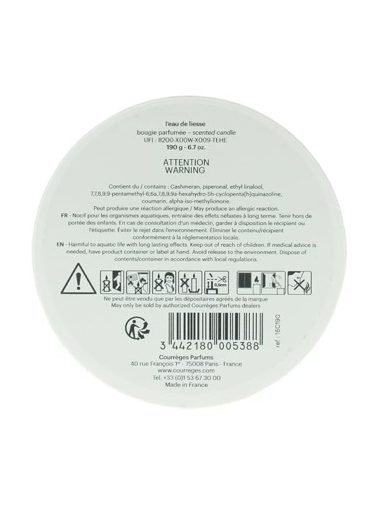 Candela profumata Courreges L'Eau De Liesse 190g