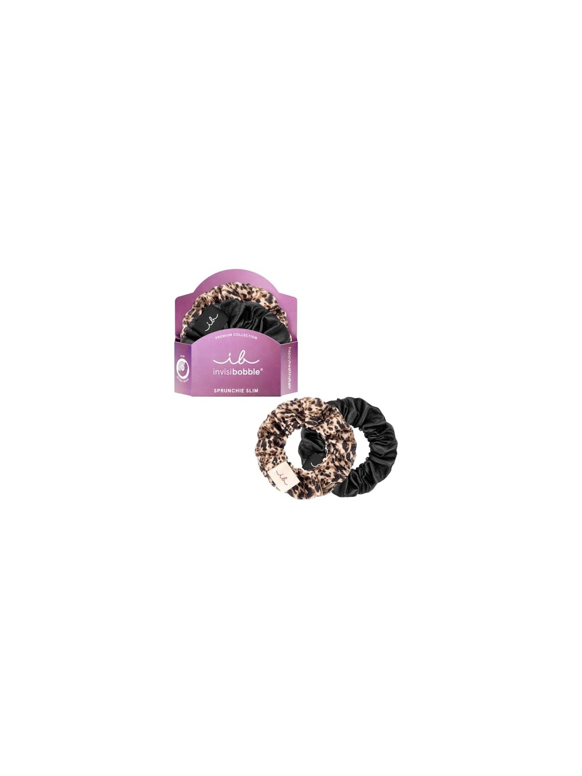 Invisibobble Sprunchie Slim Premium Leo Fascia Capelli Neri 2 pz donna