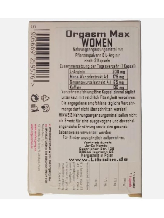 MEDICAGROUP Orgasm Max Per le donne 30 minuti prima del rapporto Integratore alimentare 2 capsule
