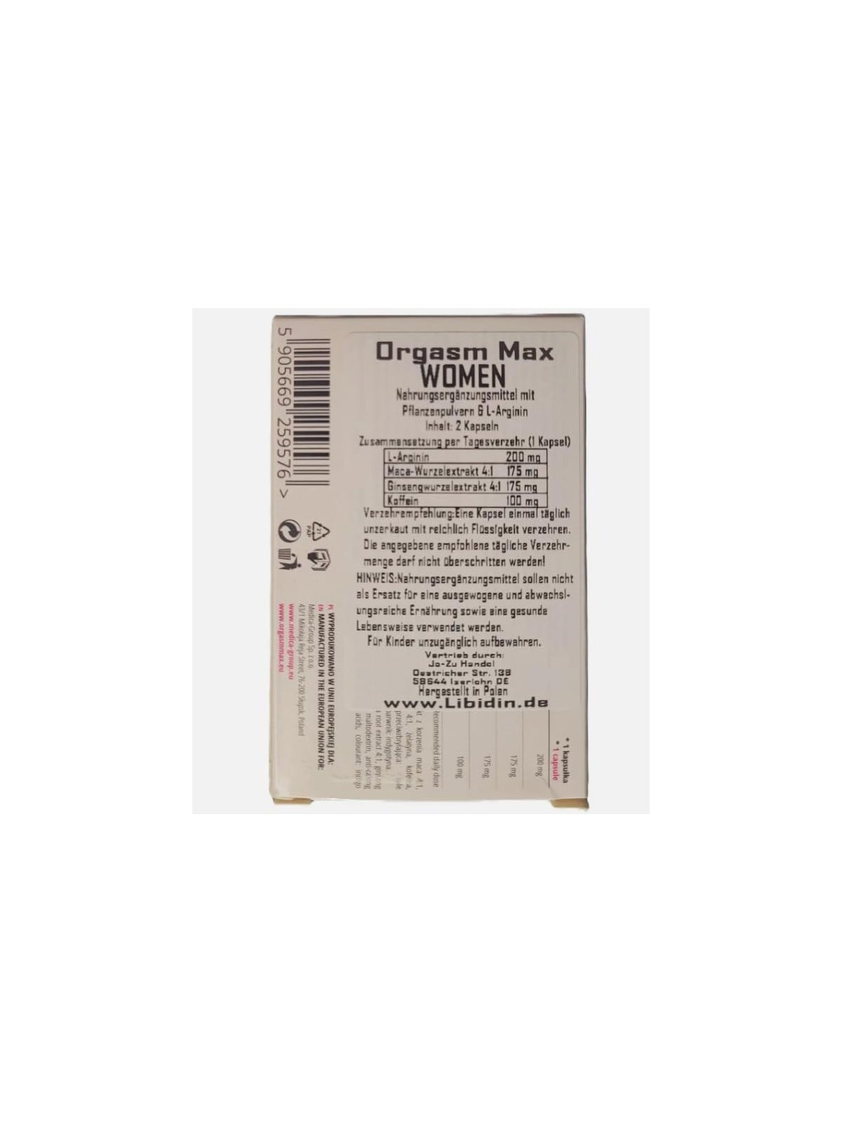MEDICAGROUP Orgasm Max Per le donne 30 minuti prima del rapporto Integratore alimentare 2 capsule