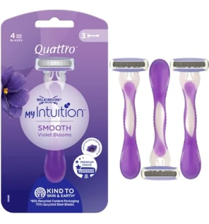 Wilkinson MyIntuition Smooth Violet Bloom Quattro 3 pcs