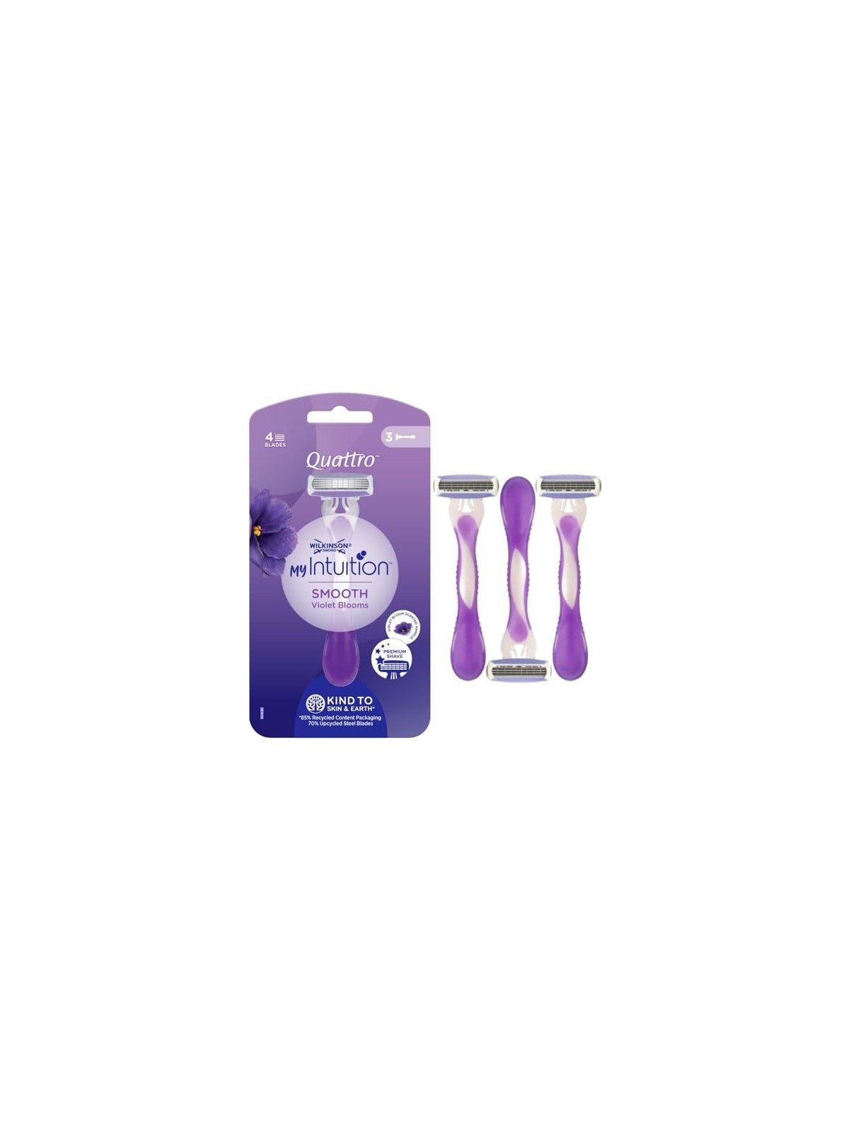 Wilkinson MyIntuition Smooth Violet Bloom Quattro 3 pcs