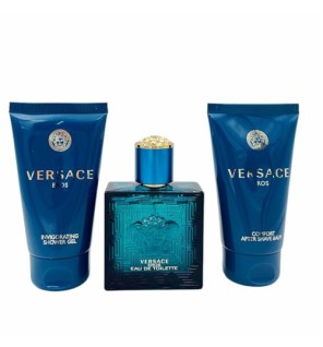 Versace Eros Pour Homme Giftset 150ml eau de toilette Spray 50ml-After Shave Balm 50ml-Shower Gel 50ml