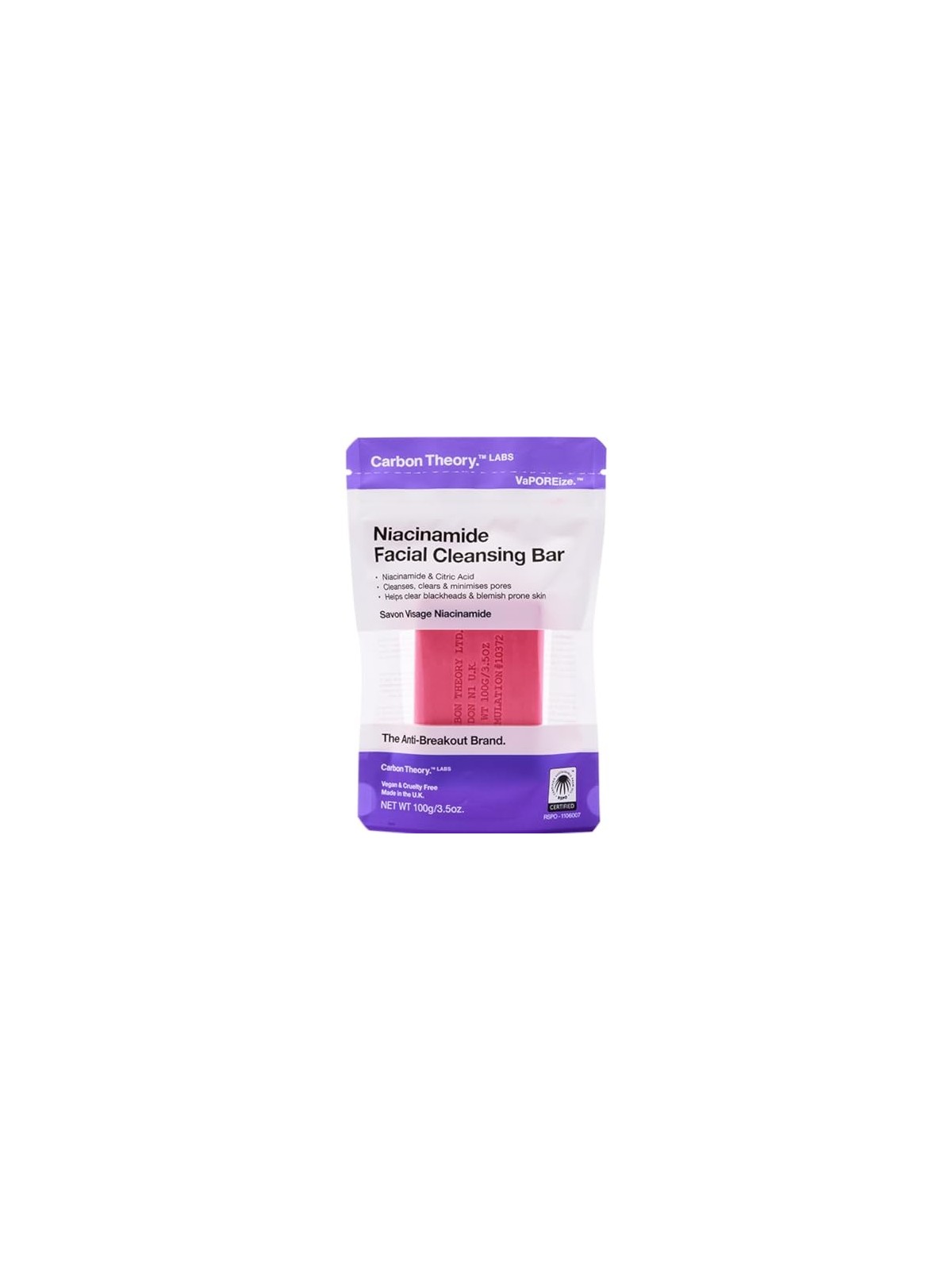 Sapone detergente viso Carbon Theory Niacinamide