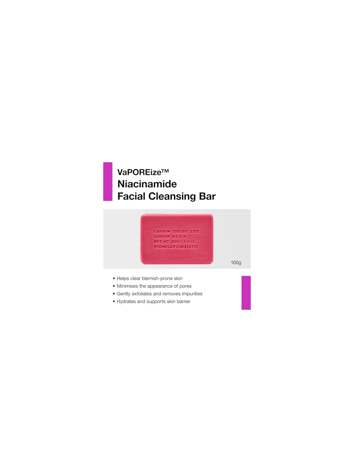Sapone detergente viso Carbon Theory Niacinamide