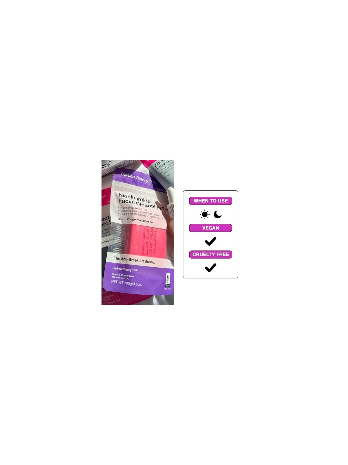 Sapone detergente viso Carbon Theory Niacinamide