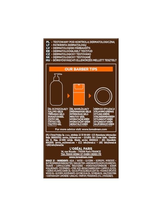Crema idratante L'Orï¿½ï¿½al Men Expert Barber Club 150ml