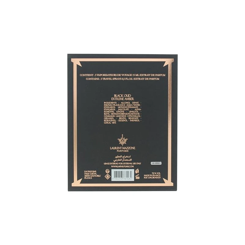 Laurent Mazzone Black Oud Extreme Ambra Estratto di Profumo 15ml Unisex