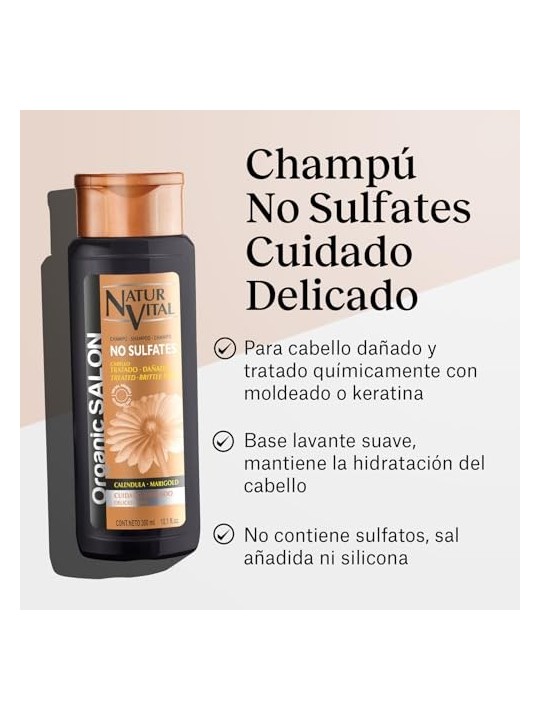 Natur Vital ORGANIC SALON shampoo senza solfati cura delicata 300ml unisex