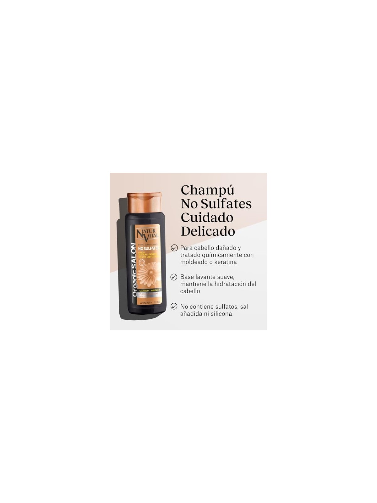 Natur Vital ORGANIC SALON shampoo senza solfati cura delicata 300ml unisex
