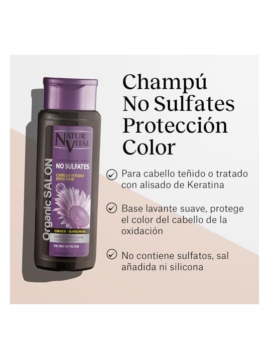 Natur Vital ORGANIC SALON shampoo senza solfati protezione colore unitV 300ml unisex