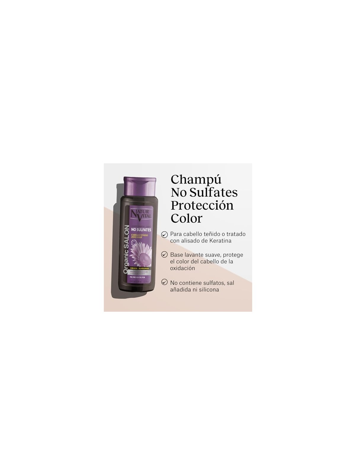 Natur Vital ORGANIC SALON shampoo senza solfati protezione colore unitV 300ml unisex