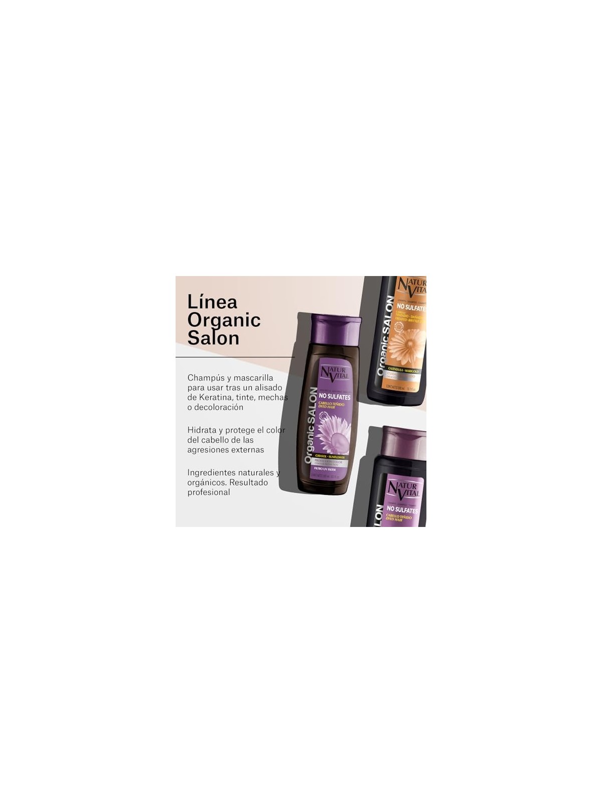 Natur Vital ORGANIC SALON shampoo senza solfati protezione colore unitV 300ml unisex