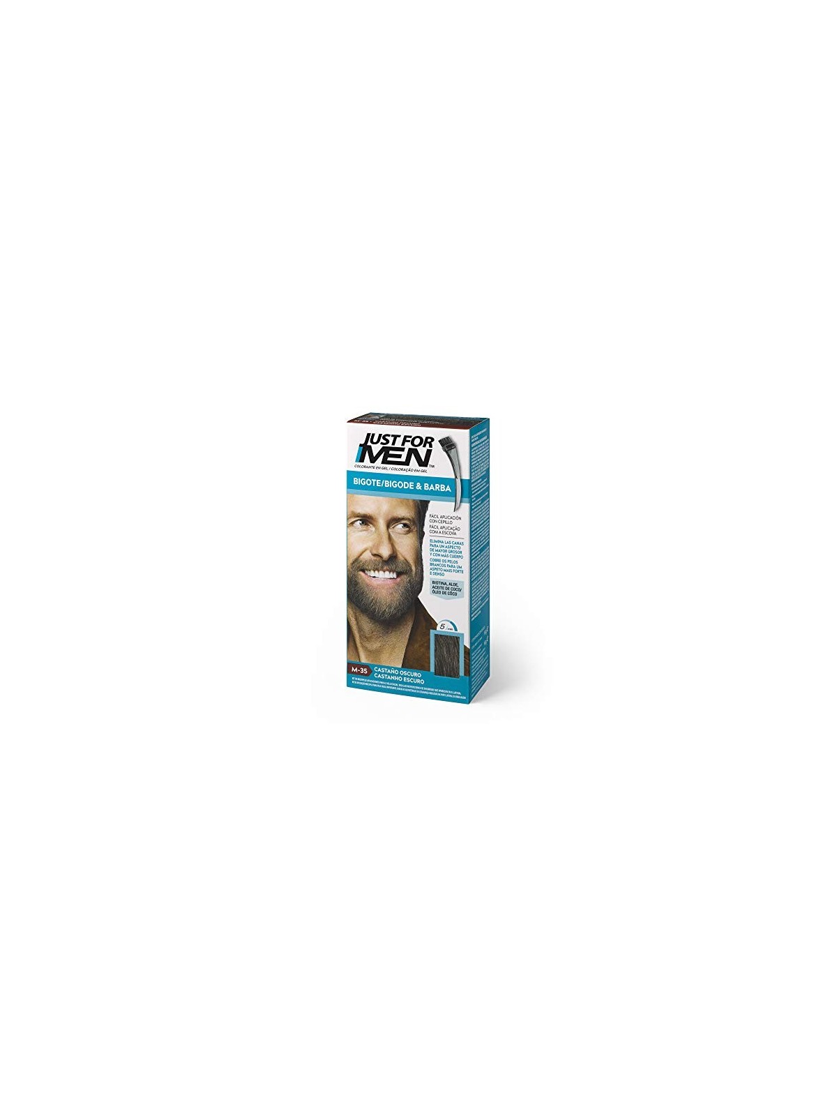 Just For Men COLORANTE gel baffi barba basette castano scuro 15ml uomo
