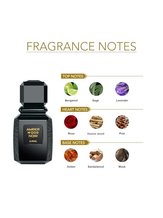Ajmal Amber Wood Noir Eau de Parfum for Men 100ml