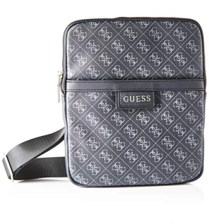 Guess Dan Borsa Tracolla con Zip Superiore Piatta Nero Uomo