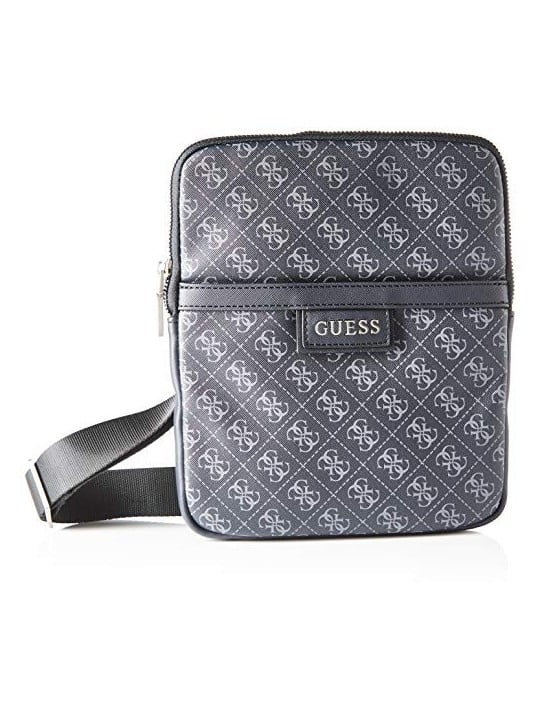 Guess Dan Borsa Tracolla con Zip Superiore Piatta Nero Uomo