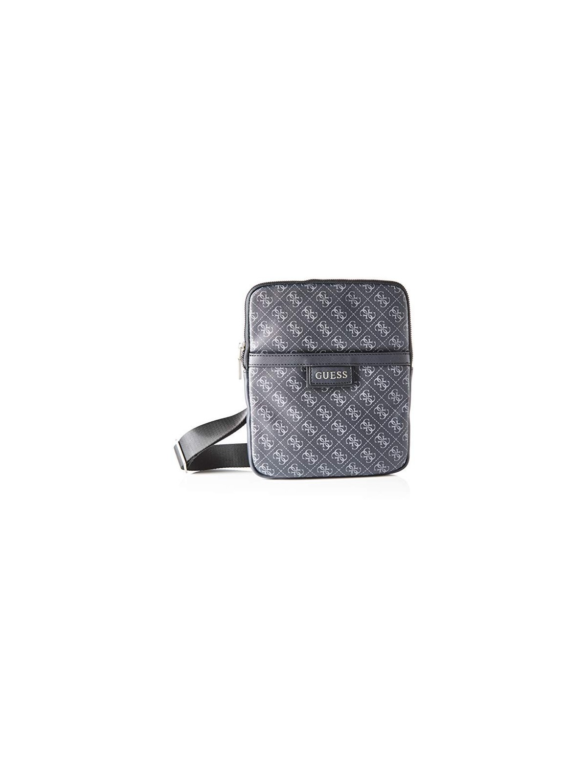 Guess Dan Borsa Tracolla con Zip Superiore Piatta Nero Uomo