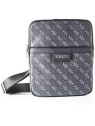 Guess Dan Borsa Tracolla con Zip Superiore Piatta Nero Uomo