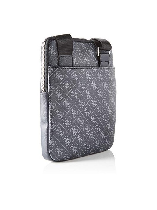 Guess Dan Borsa Tracolla con Zip Superiore Piatta Nero Uomo