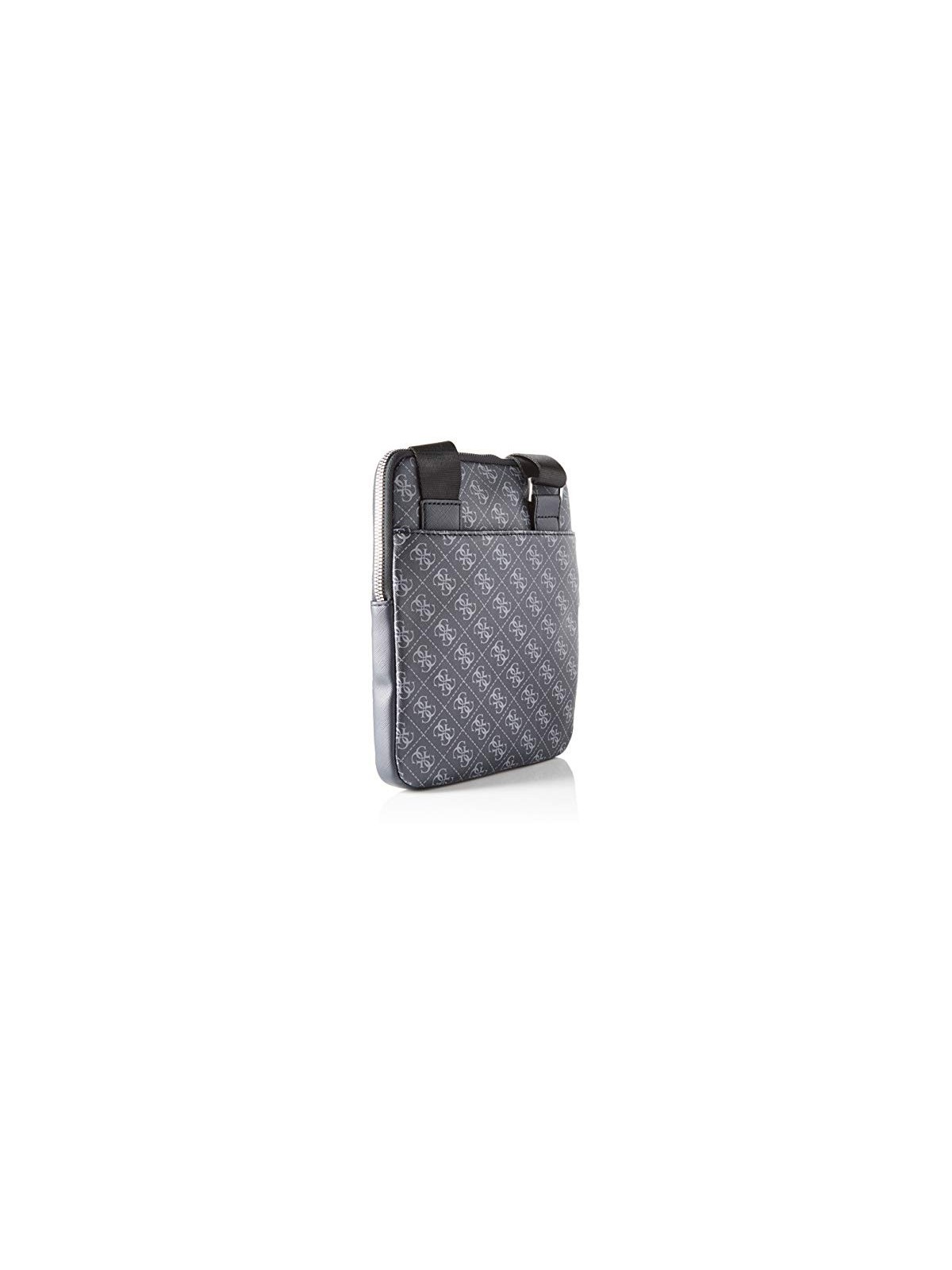 Guess Dan Borsa Tracolla con Zip Superiore Piatta Nero Uomo