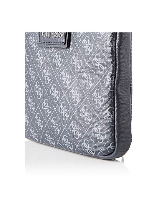 Guess Dan Borsa Tracolla con Zip Superiore Piatta Nero Uomo