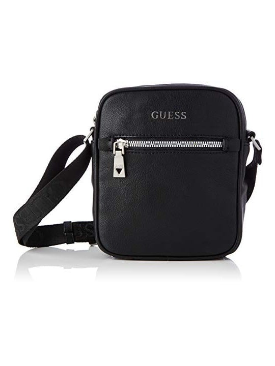 Guess Scala Mini Black Leather Shoulder Bag