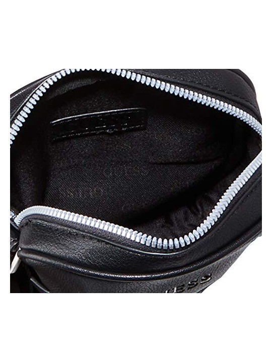 Guess Scala Mini Black Leather Shoulder Bag