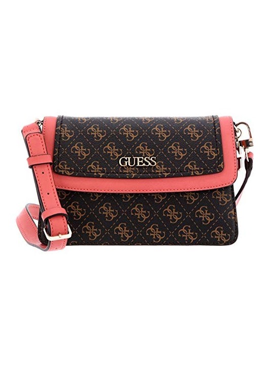 Borsa a Tracolla Guess Camy 4G Logo CoralloMarrone