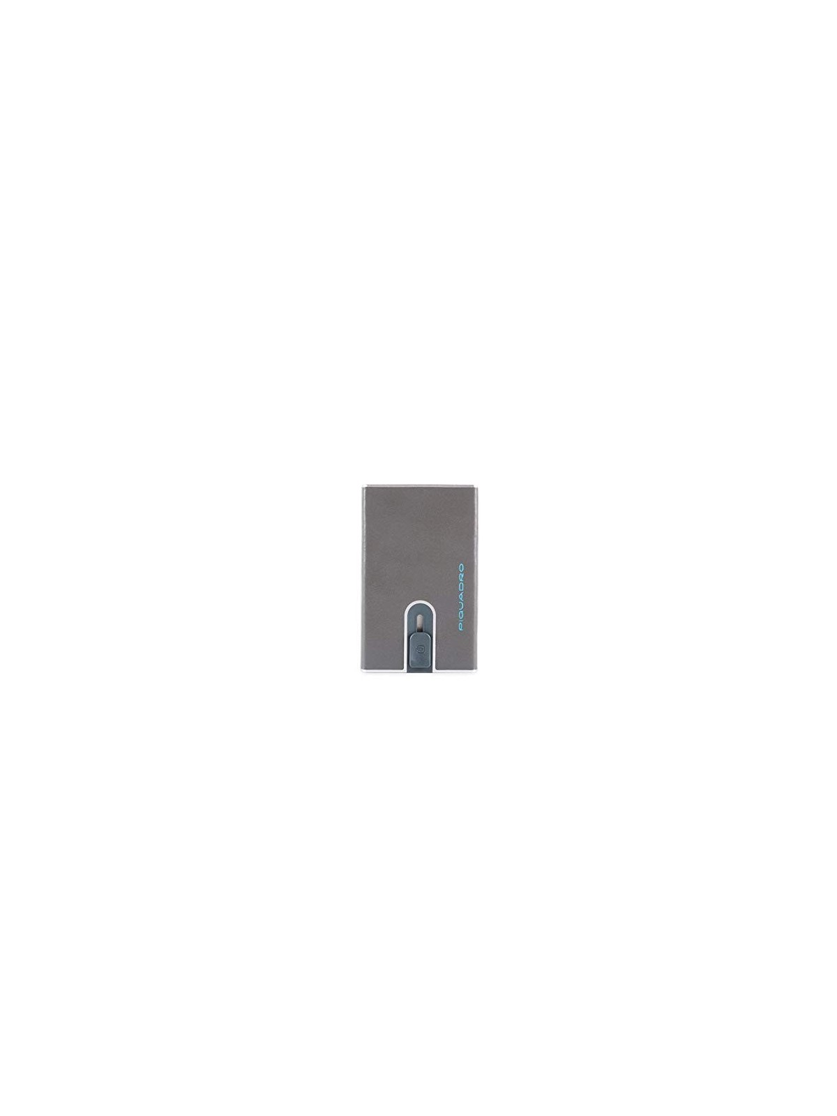 Porta Carte di Credito Piquadro Blue Square in Pelle Grigia