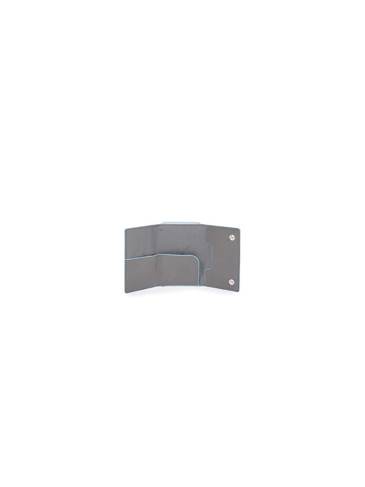 Porta Carte di Credito Piquadro Blue Square in Pelle Grigia