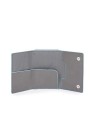 Porta Carte di Credito Piquadro Blue Square in Pelle Grigia