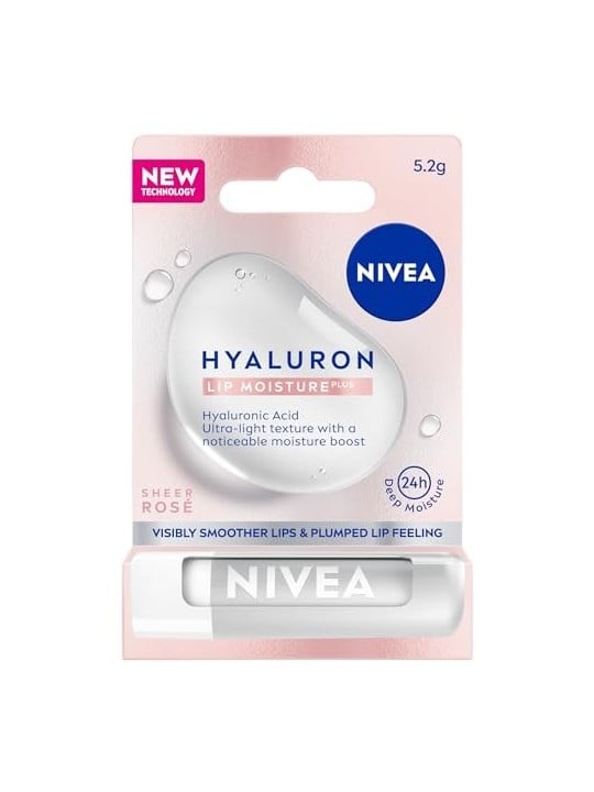 Balsamo labbra idratante NIVEA Hyaluron Lip Moisture Plus Sheer Rose 52g