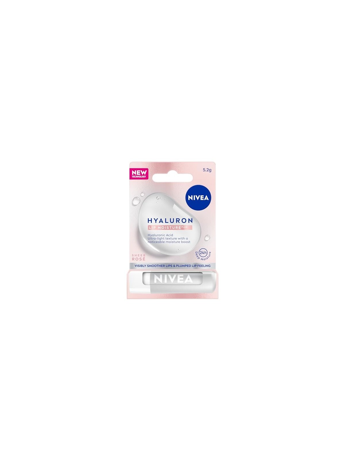Balsamo labbra idratante NIVEA Hyaluron Lip Moisture Plus Sheer Rose 52g