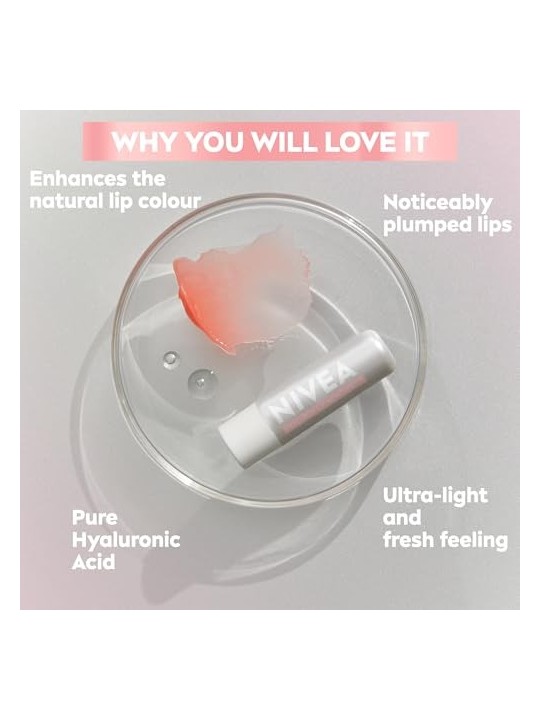 Balsamo labbra idratante NIVEA Hyaluron Lip Moisture Plus Sheer Rose 52g