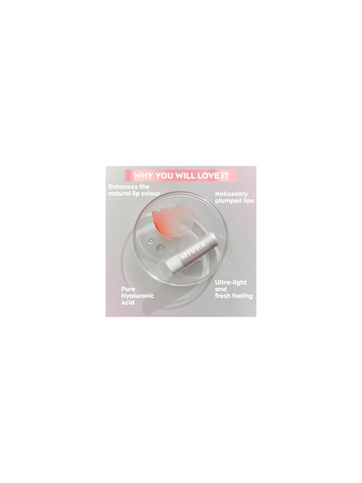 Balsamo labbra idratante NIVEA Hyaluron Lip Moisture Plus Sheer Rose 52g