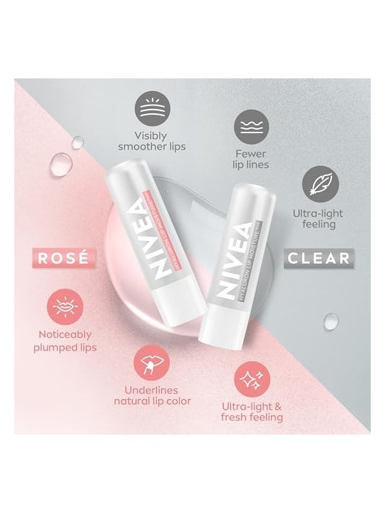 Balsamo labbra idratante NIVEA Hyaluron Lip Moisture Plus Sheer Rose 52g