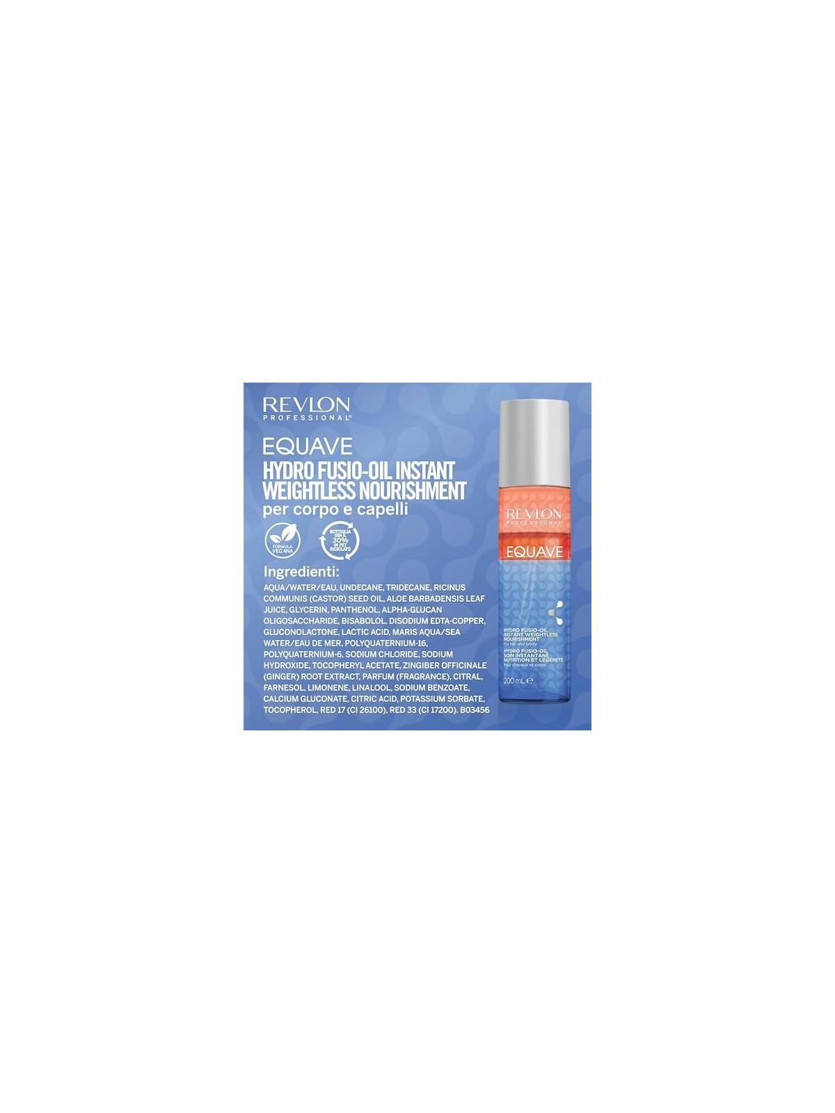 Revlon Professional Equave Hydro FusioOil Nutrimento istantaneo senza peso donna 200ml