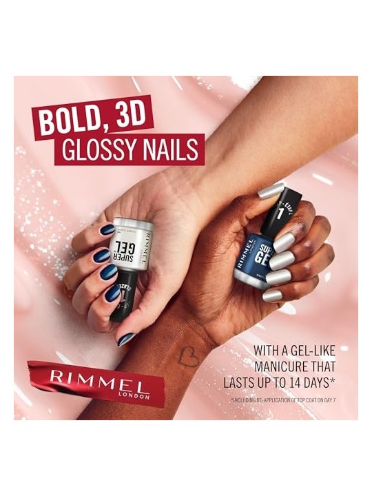 Rimmel Super Gel STEP1 Smalto per unghie in gel 12 ml 047 Corallo Speziato donna