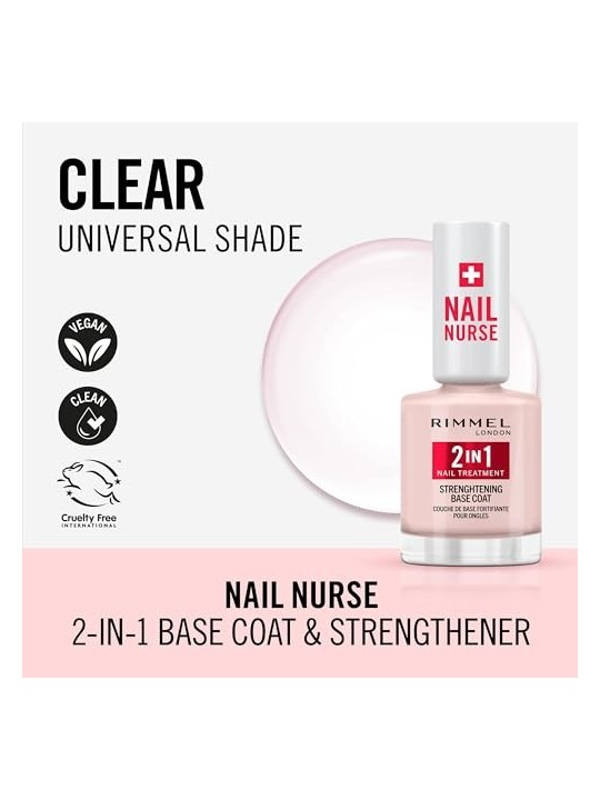 Rimmel Nail Nurse Base rinforzante 2in1 per unghie fragili
