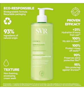 Crema detergente idratante SVR Laboratoire Sebiaclear per le imperfezioni