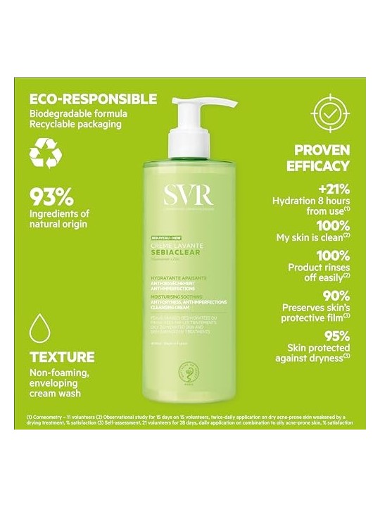 Crema detergente idratante SVR Laboratoire Sebiaclear per le imperfezioni