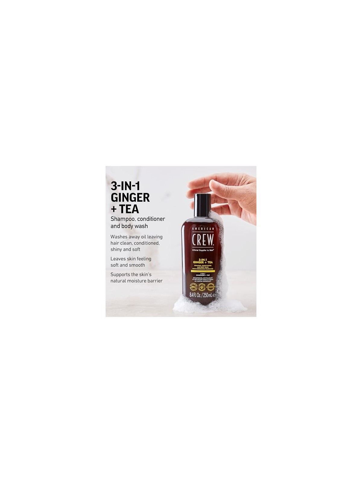 Shampoo American Crew 3 in 1 Zenzero T donna 450ml