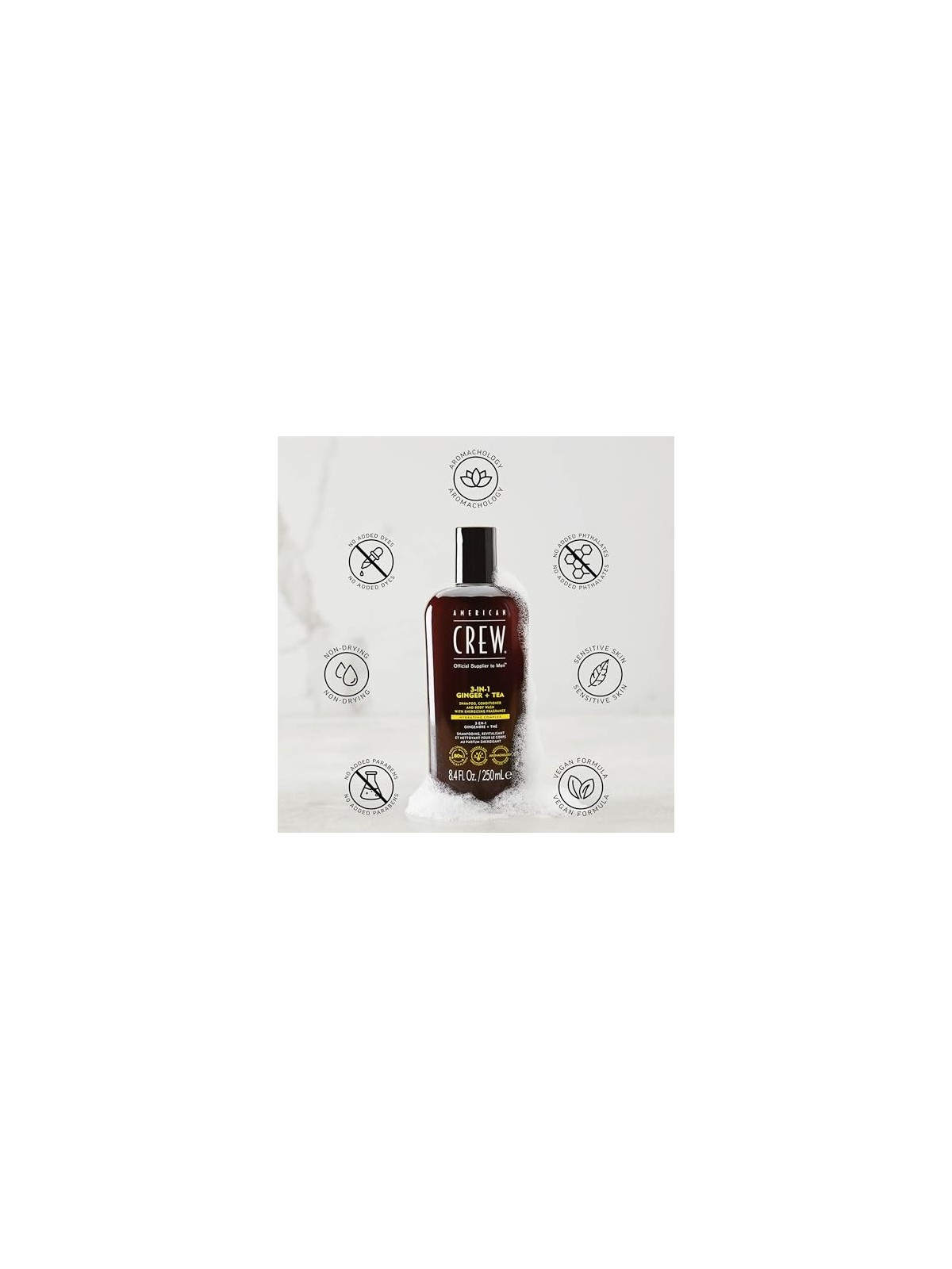 Shampoo American Crew 3 in 1 Zenzero T donna 450ml