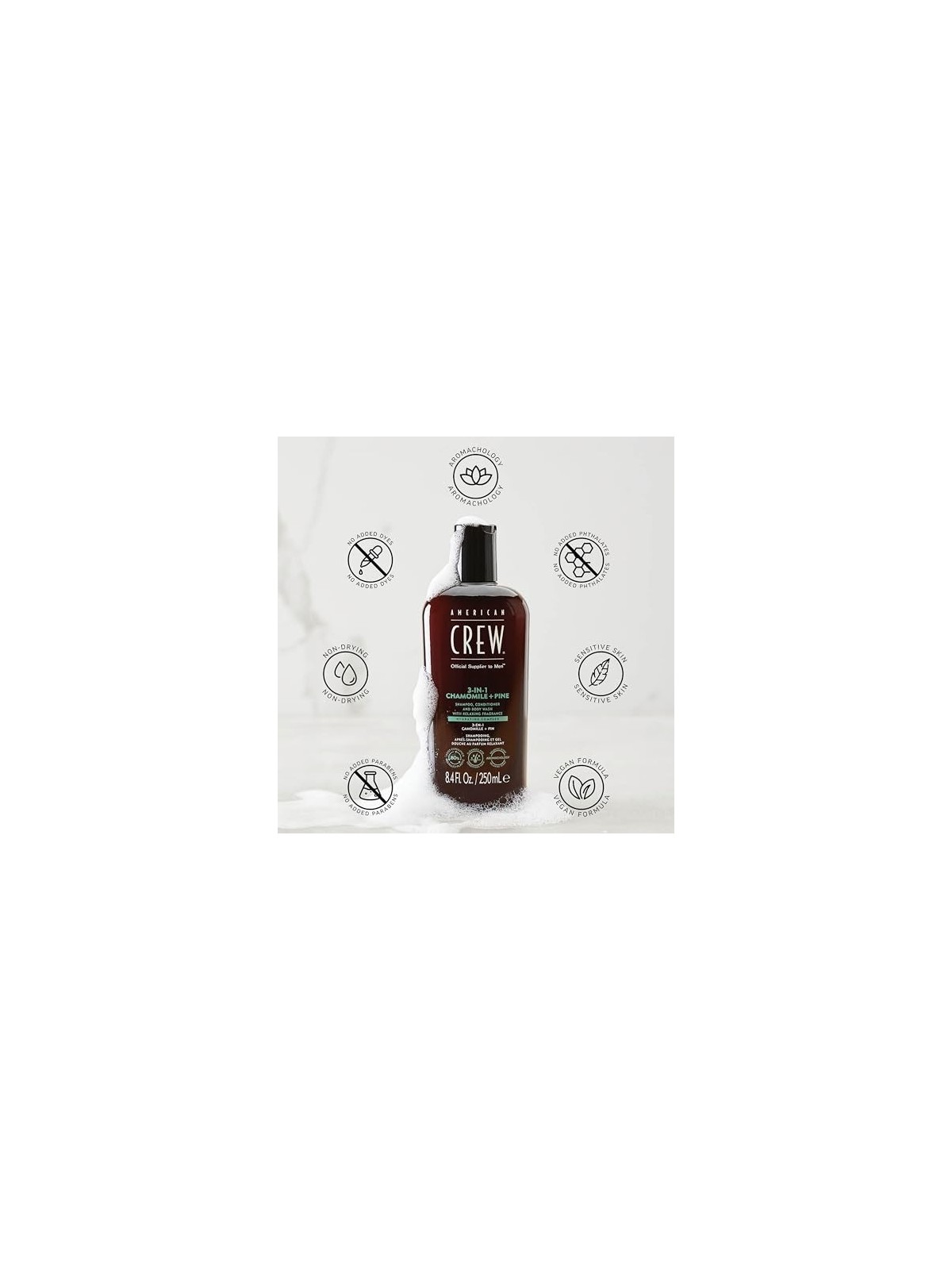 Shampoo American Crew 3 in 1 Camomilla Pino donna 250ml